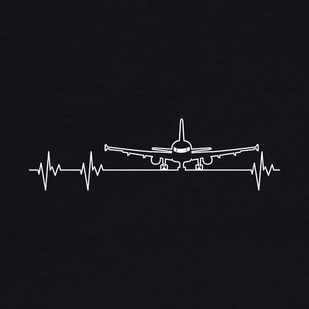 Airplane pilot heartbeat aviator flying by captainmood